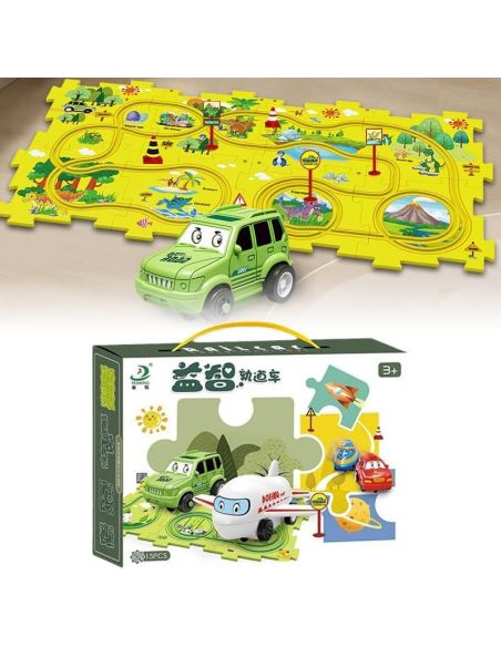 Traseu auto copii, pista 15 piese, masini smart, traseu masini copii, Elastix