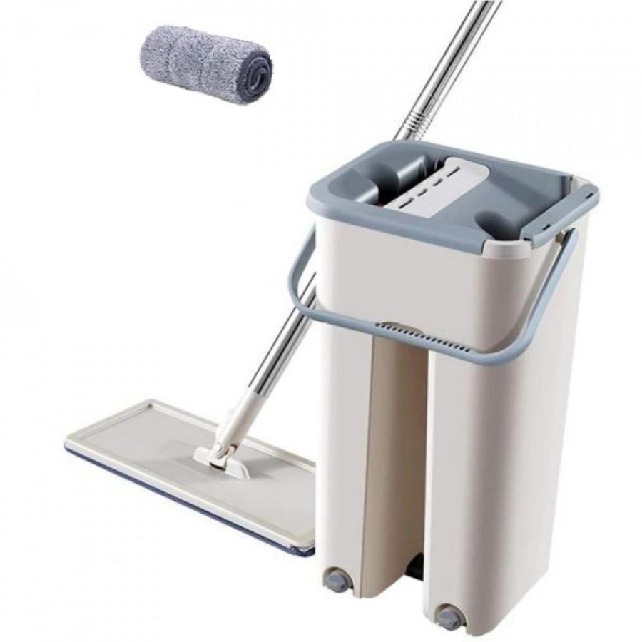 Mop profesional cu doua cuve de spalare si uscare + 1 rezerva cadou