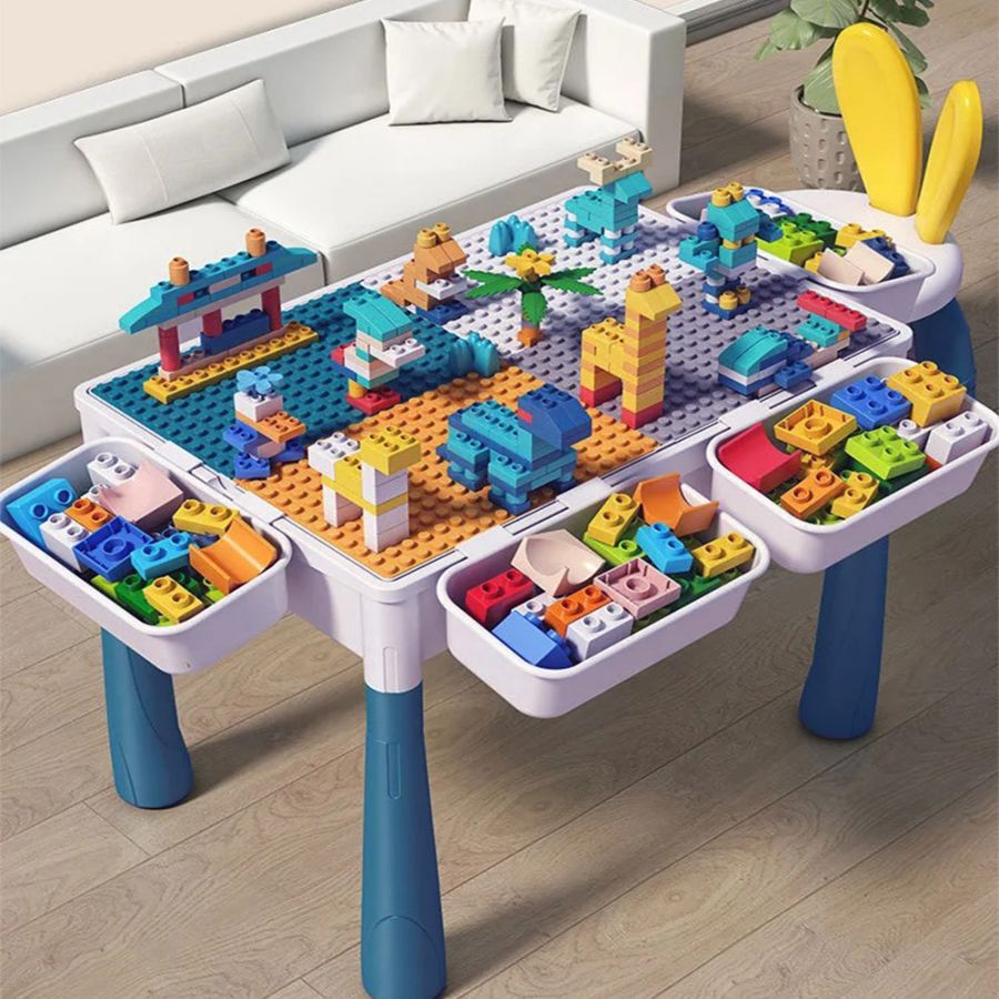 Masa lego pentru copii 186 cuburi + scaunel de la Elastix Shop