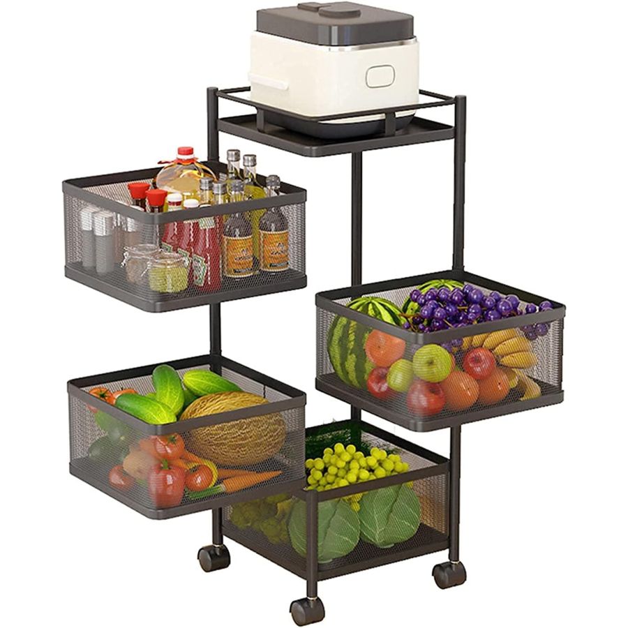 Raft metalic patrat 4 niveluri Pantry Pro,...