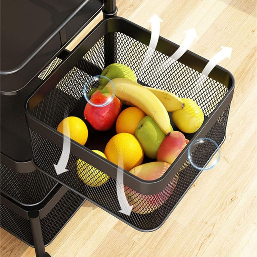 Raft metalic patrat 4 niveluri Pantry Pro,...