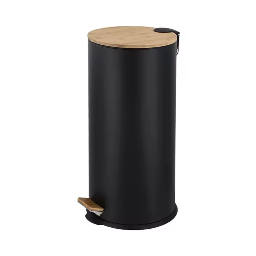 Cos de gunoi 30L cu pedala si capac bambus, Elastix