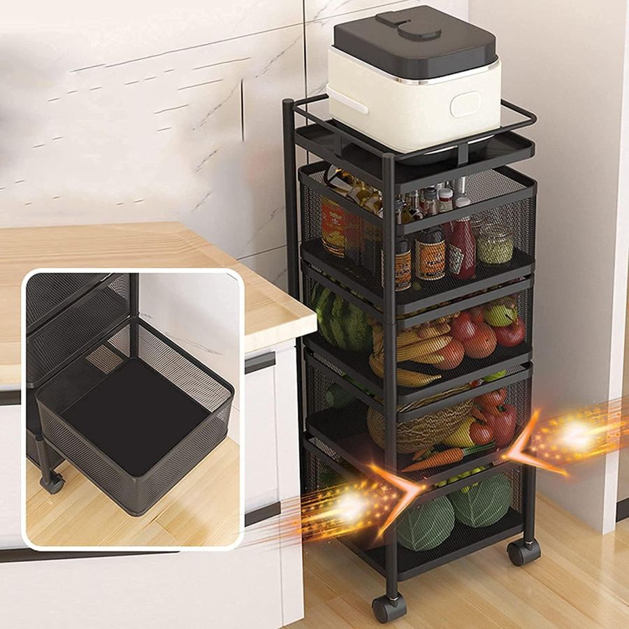 Raft metalic patrat 4 niveluri Pantry Pro,...