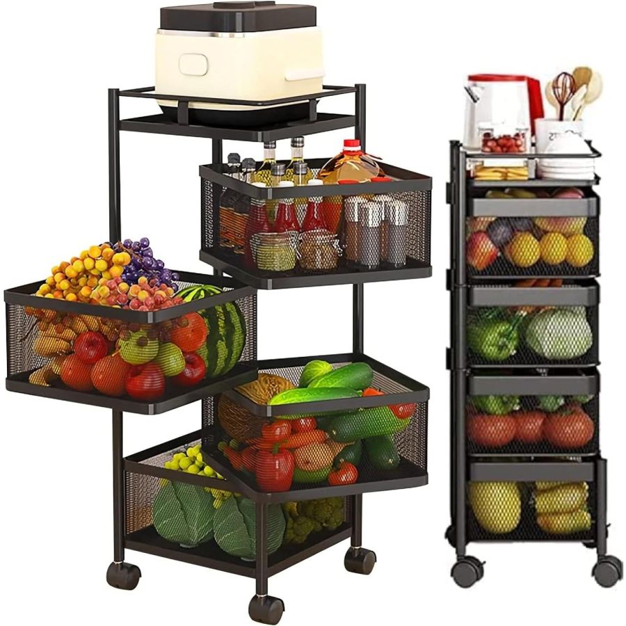 Raft metalic patrat 4 niveluri Pantry Pro,...