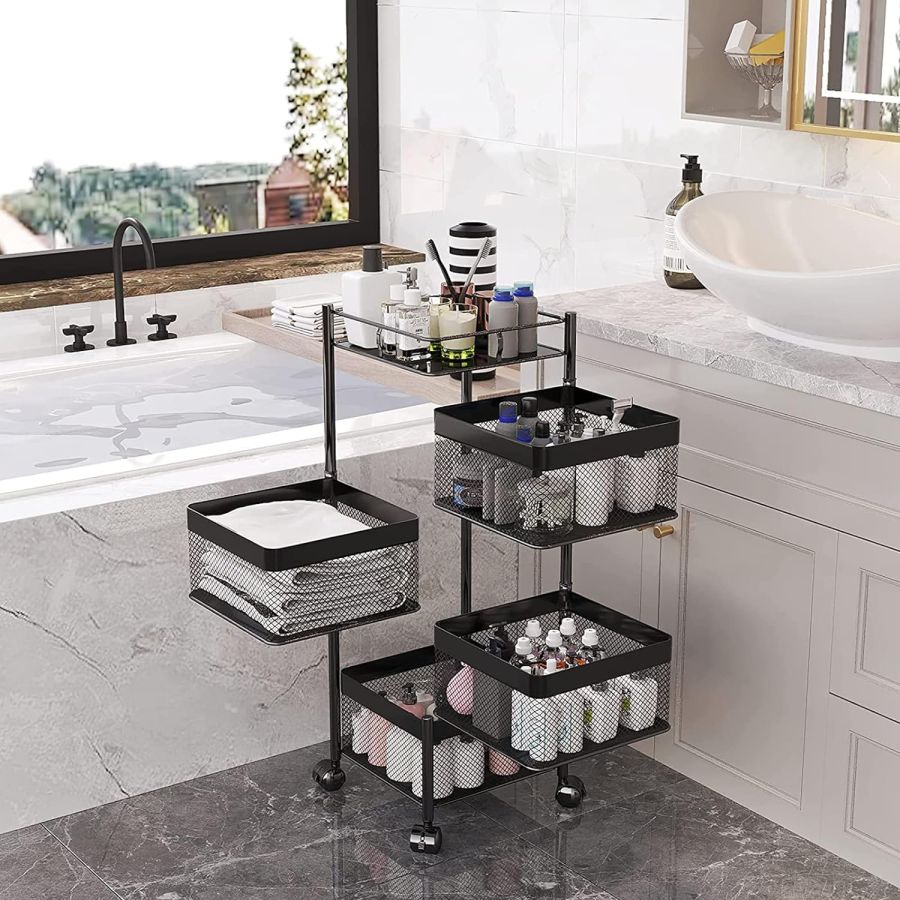 Raft metalic patrat 4 niveluri Pantry Pro,...