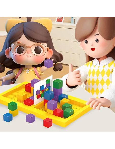 Joc educativ dezvoltare viziune 3d, joc interactiv in 2 galben, Elastix