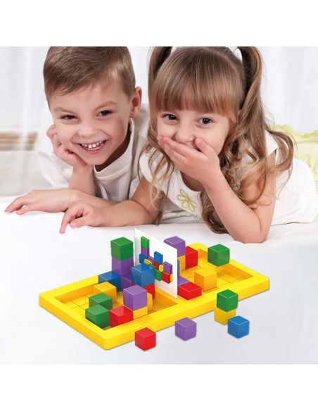 Joc educativ dezvoltare viziune 3d, joc interactiv in 2 galben, Elastix