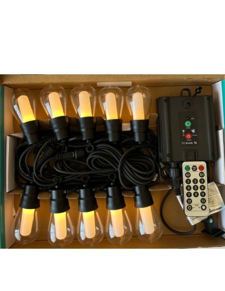 Ghirlanda solara interior/ exterior multicolor, ghirlanda cu 10 becuri RGB, Elastix