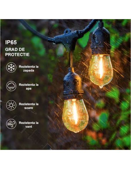 Ghirlanda solara interior/ exterior , ghirlanda cu 10 becuri, Elastix