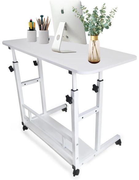 Birou 60 cm reglabil MDF, birou cu roti, masa reglabila, Elastix