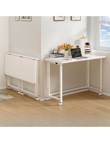 Birou pliabil MDF cu roti 120 x 60, calitate premium, masa plianta, Elastix