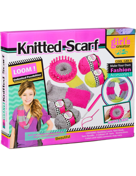 Set tricotat Girls Creators, kit crosetat, Elastix