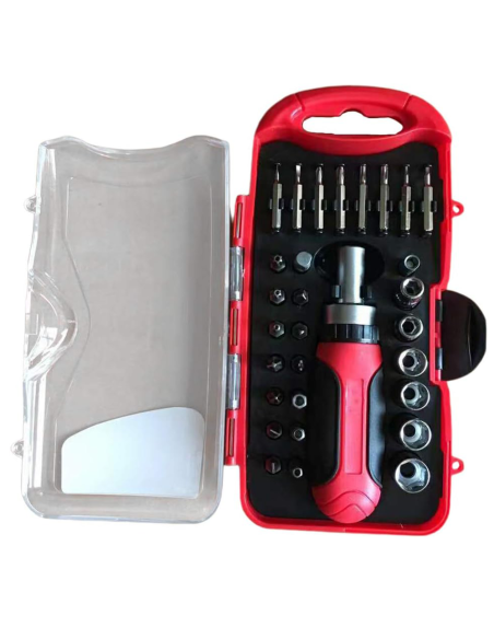 Set biti si chei tubulare, cheie cu clichet, surubelnita portabila, Elastix