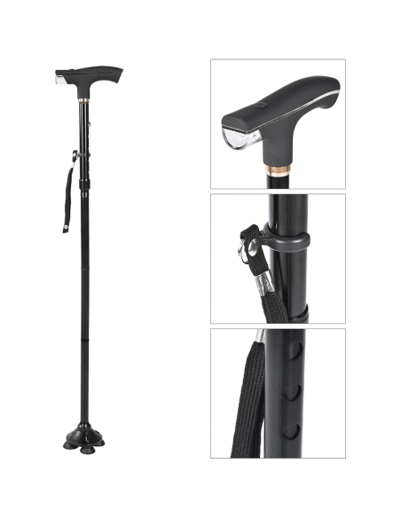 Baston pliabil, baston sustinere cu lumina LED, Elastix