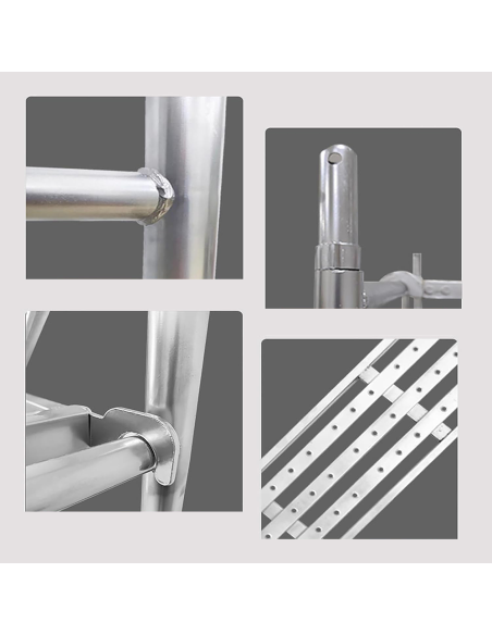 Schela pliabila modulara, sarcina 500 kg, cu roti 360°, Elastix