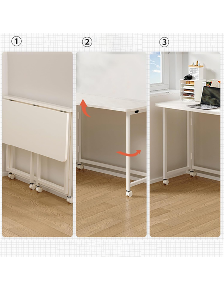 Birou pliabil MDF cu roti 120 x 60, calitate premium, masa plianta, Elastix