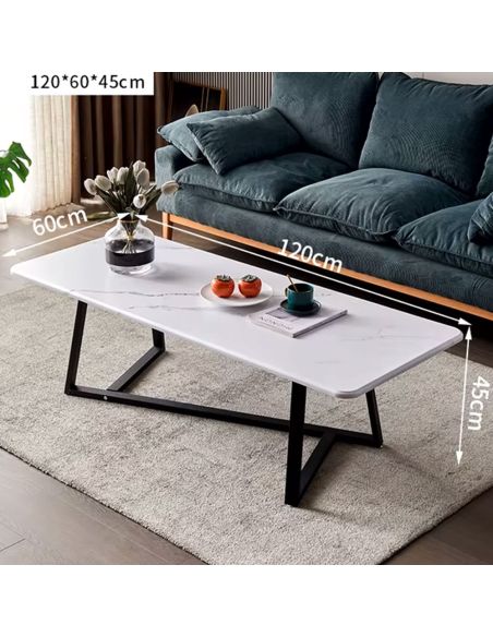 Masa cafea, masa alba dreptunghiulara living, Elastix