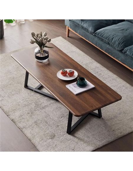 Masa cafea, masa maro dreptunghiulara living, Elastix