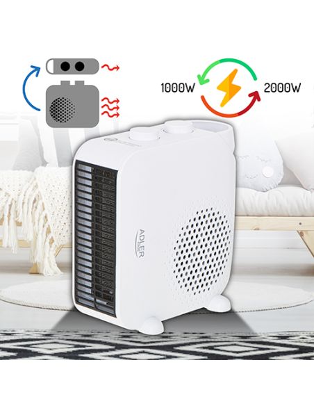 Aeroterma cu ceramica cald/rece cu termostat 2 viteze 2000w / 1000w, Elastix