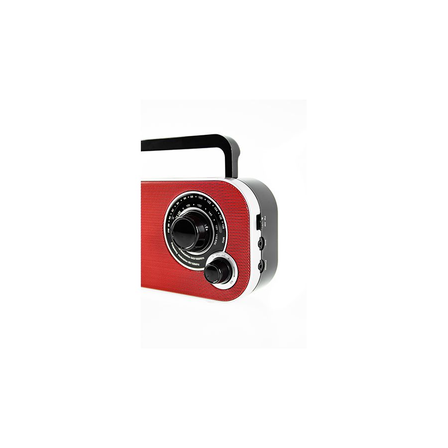 Radio rosu cu afisaj digital si boxa aux, Elastix