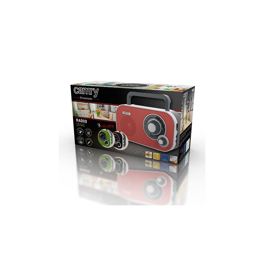 Radio rosu cu afisaj digital si boxa aux, Elastix