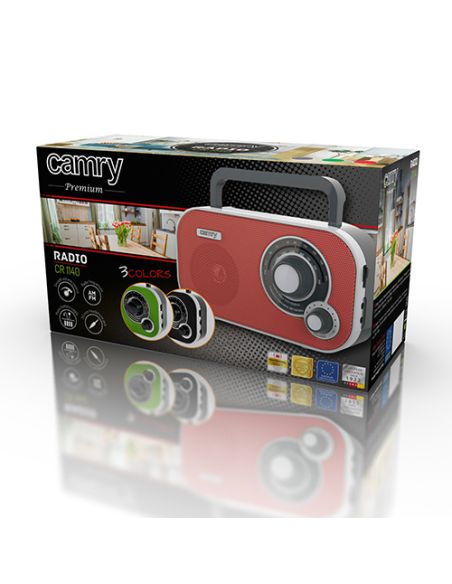 Radio rosu cu afisaj digital si boxa aux, Elastix