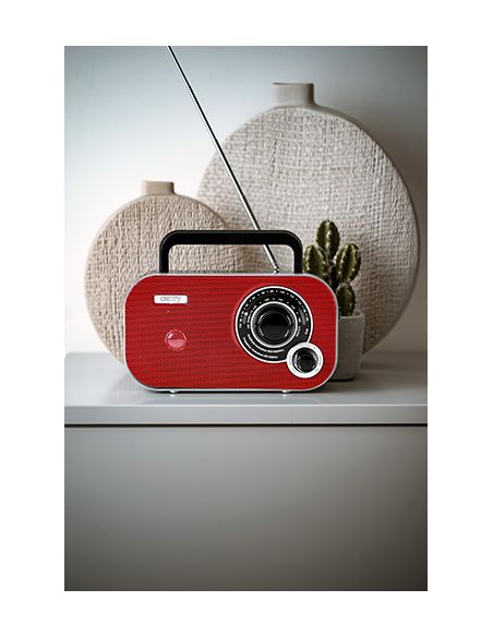Radio rosu cu afisaj digital si boxa aux, Elastix