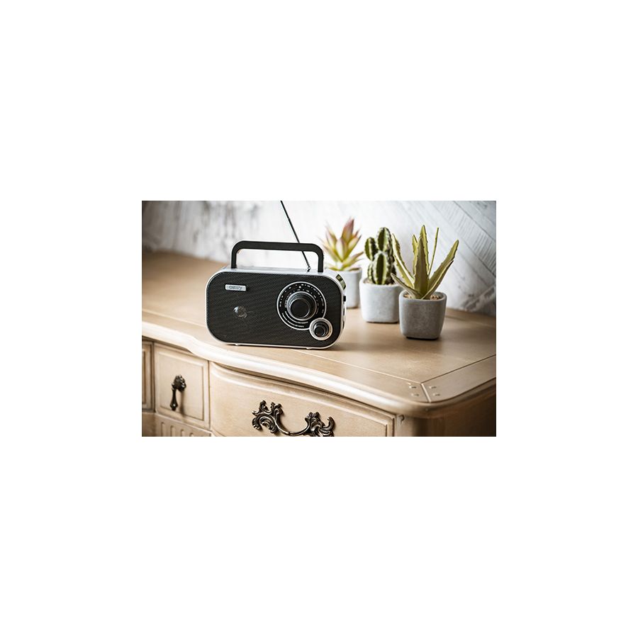 Radio negru cu afisaj digital si boxa aux, Elastix