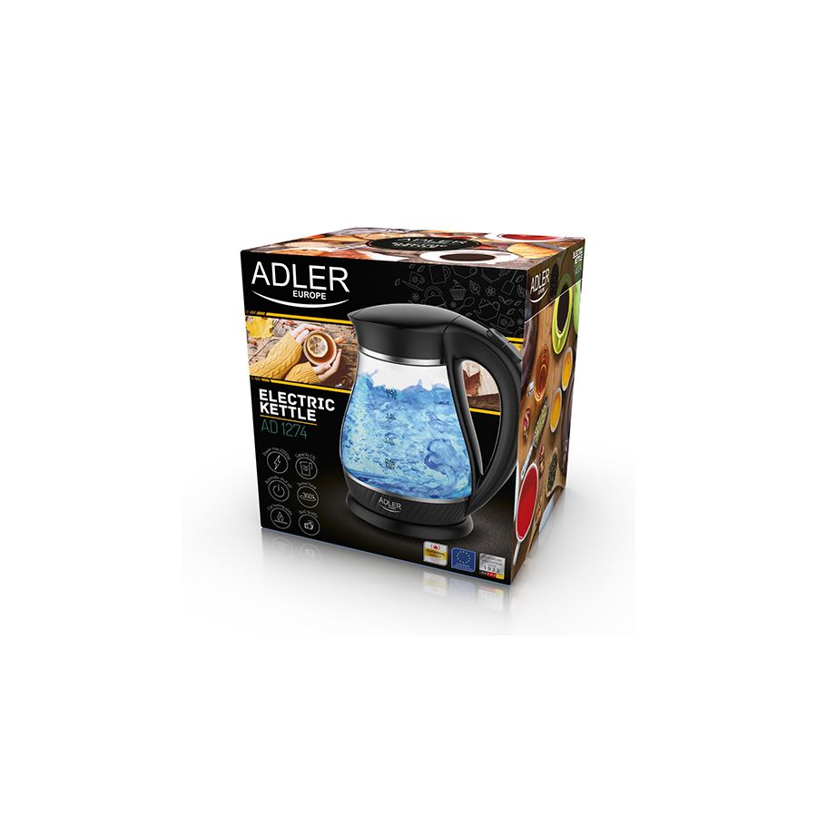 Fierbator apa cu led, 2200W, 1.7L negru, Elastix