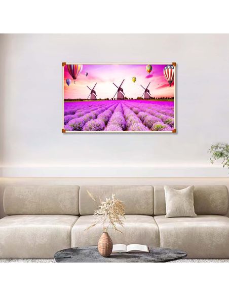 Radiator caldura tablou, panou radiant consum redus 500W, 100cm x 60cm Lavanda, Elastix