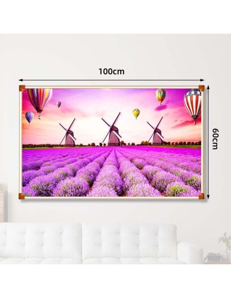 Radiator caldura tablou, panou radiant consum redus 500W, 100cm x 60cm Lavanda, Elastix