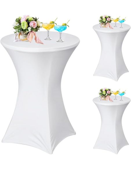 Față de masă Cocktail Albă, material dublu, gros și rezistent, fixare impecabilă | Elastix