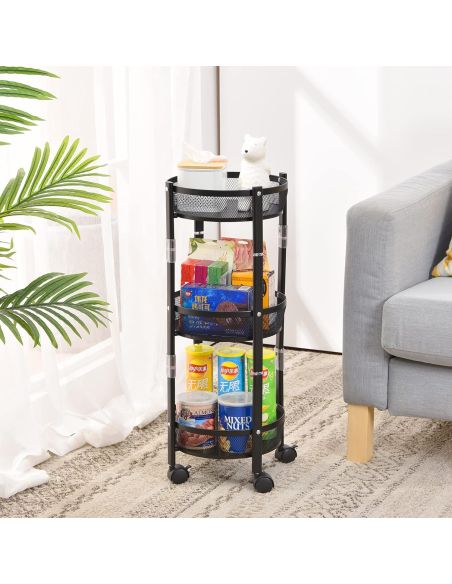 Raft metalic pliabil 3 etaje Pantry Pro, organizator bucatarie, Elastix