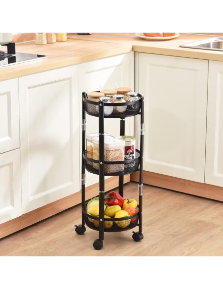 Raft metalic pliabil 3 etaje Pantry Pro, organizator bucatarie, Elastix