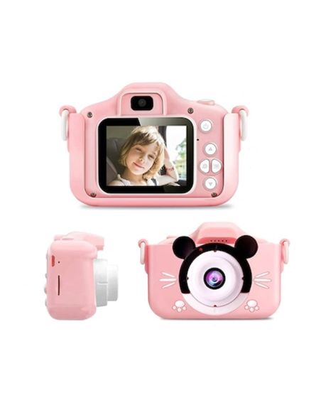 Mini aparat foto mickey, video, jocuri roz pentru copii, Elastix