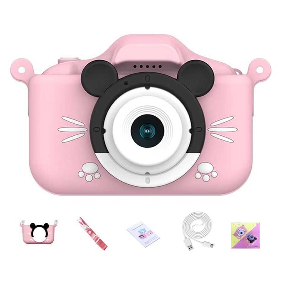 Mini aparat foto mickey, video, jocuri roz pentru copii, Elastix