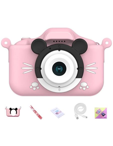 Mini aparat foto mickey, video, jocuri roz pentru copii, Elastix