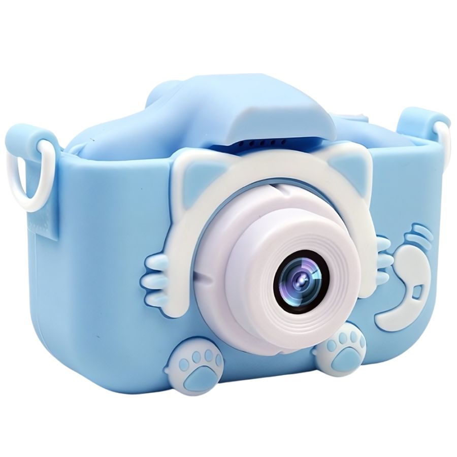 Mini aparat foto cat, video, jocuri albastru pentru copii, Elastix