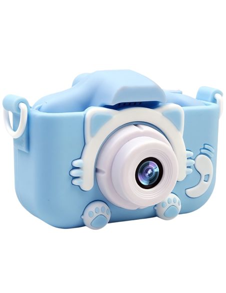 Mini aparat foto cat, video, jocuri albastru pentru copii, Elastix