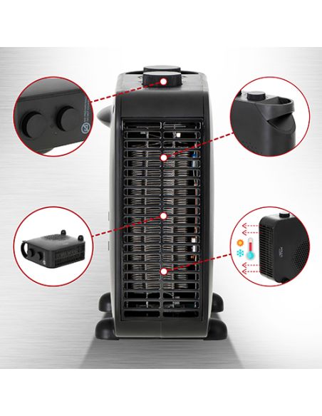 Aeroterma cu ceramica cald/rece cu termostat 2 viteze 2000w / 1000w, Elastix