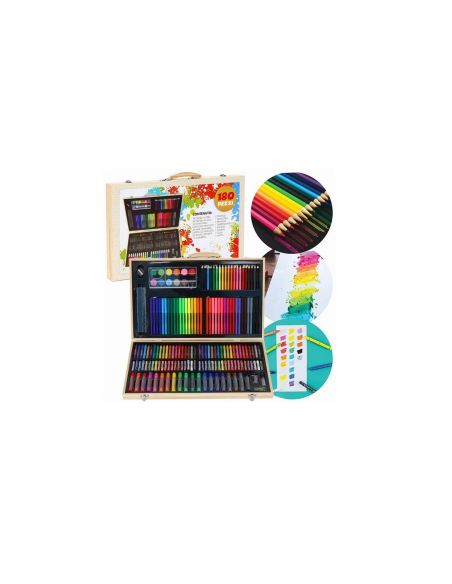 Trusa desen 180 piese, set desen si pictura, Elastix
