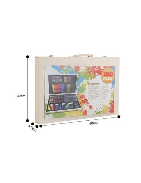 Trusa desen 180 piese, set desen si pictura, Elastix