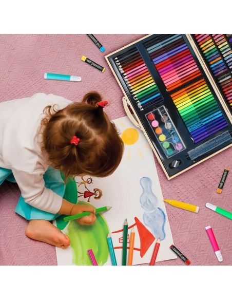 Trusa desen 180 piese, set desen si pictura, Elastix