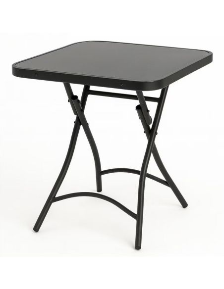 Masa patrata pliabila 60 cm, masa blat sticla securizata, Elastix
