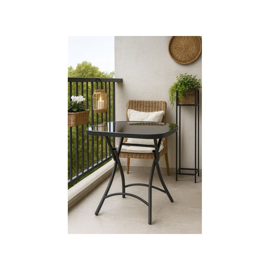 Masa patrata pliabila 70 cm, masa blat sticla...