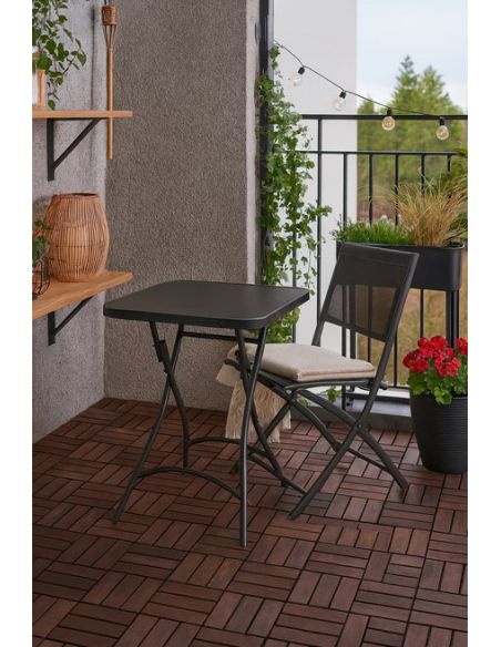 Masa patrata pliabila 70 cm, masa blat sticla securizata, Elastix