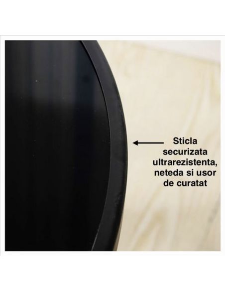 Masa patrata pliabila 70 cm, masa blat sticla securizata, Elastix