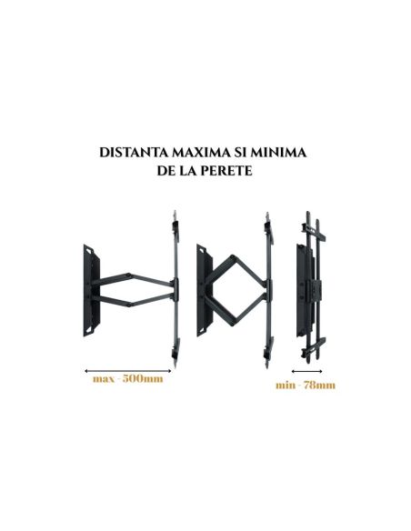 Suport reglabil TV 40-80 inch, suport perete TV, Elastix