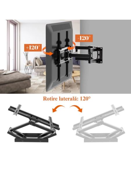 Suport reglabil TV 40-80 inch, suport perete TV, Elastix