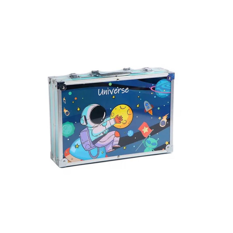 Trusa albastra metalica desen 145 piese, set...